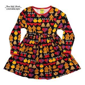 DUNS Sweden Sz 116 (6) Organic Christmas Gingerbread Man Dress